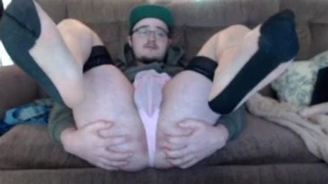 Guy In Pink Panties And Thigh High Stockings Shows Off His Booty Thumbzilla