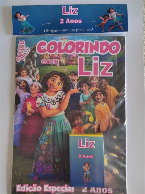 Kit Livrinho Para Colorir Mini Giz De Cera Encanto Elo