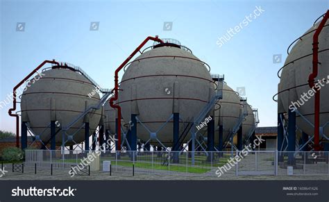 Spherical Tank Horton Sphere Spherical Pressure Ilustración De Stock