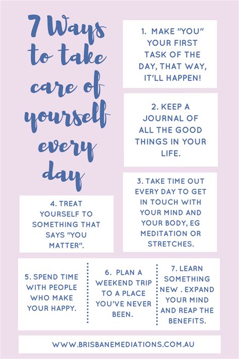 7 Ways To Take Care Of Yourself Every Day Brisbane Mediations