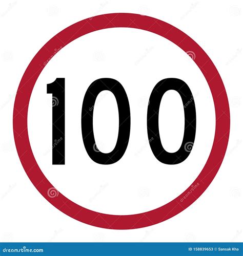 Traffic Signsregulatory Signsspeed Limit 100 Kmh Stock Illustration