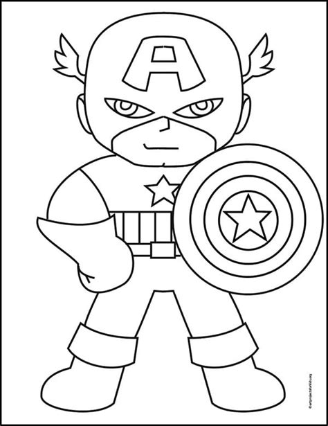 How To Draw A Captain America Captain America Coloring Page