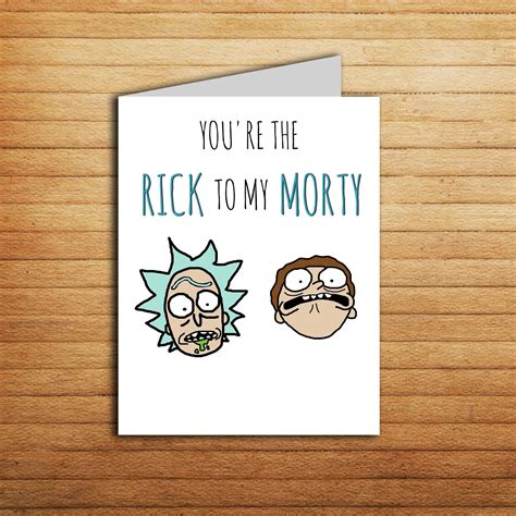 Rick And Morty Card Youre The Rick To My Morty Valentines Day