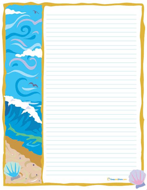 6 Best Images Of Free Printable Beach Stationery Border Summer Beach