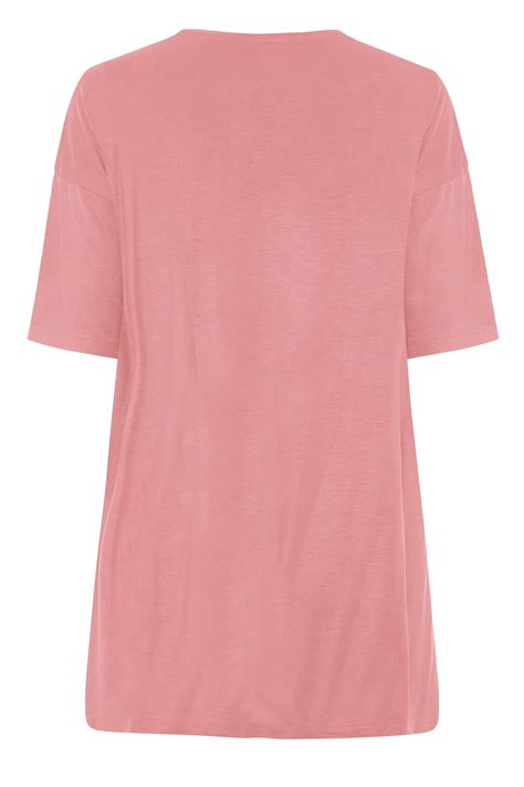 Rose Pink Oversized T Shirt Yours Clothing