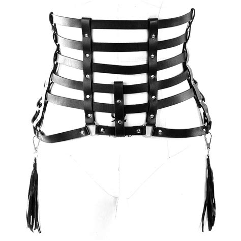 pu leather lingerie super sexy for women wear bondage waist harness pastel punk goth rave