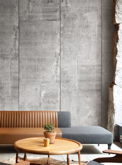 Raw Concrete Wallpaper Strip Concrete Walls Interior Concrete