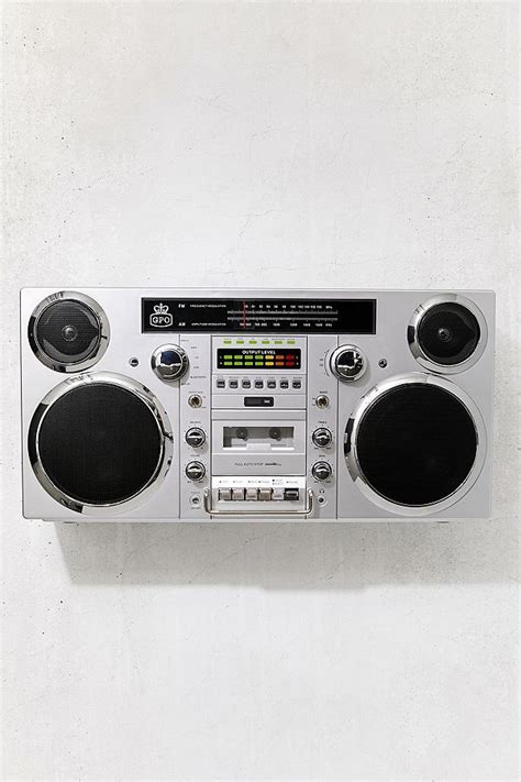 Gpo Brooklyn Grey Portable Boombox Music System Urban Outfitters Uk