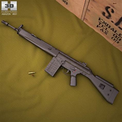 Heckler And Koch G3a3 3d Model Weapon On Hum3d