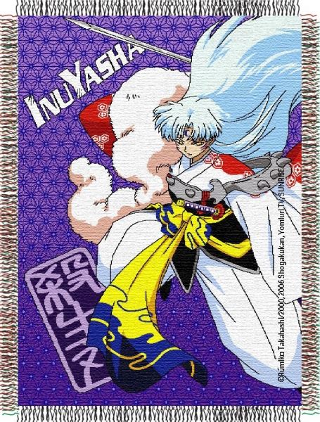 She quietly crept out of her bed and silently crept up behind the demon lord. Inuyasha Sesshomaru Warrior 48" x 60" Metallic Tapestry Throw