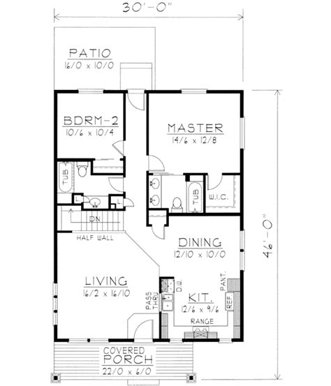 Craftsman House Plan 2 Bedrooms 2 Bath 1200 Sq Ft Plan 31 106