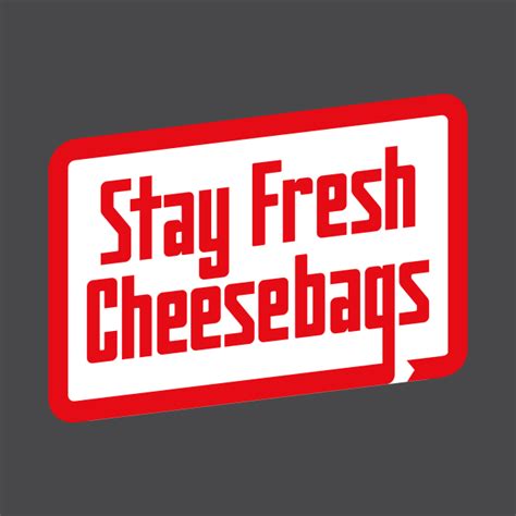 Stay Fresh Cheese Bags Retro Red And White On Asphalt Flying
