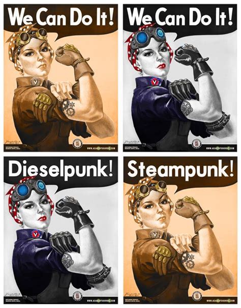 Steampunk And Dieselpunk Renditions Of We Can Do It Asian Steampunk