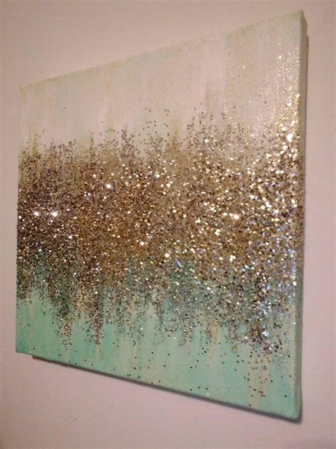 Handmade Abstract Glitter Painting Custom Modern Chic Home Etsy In