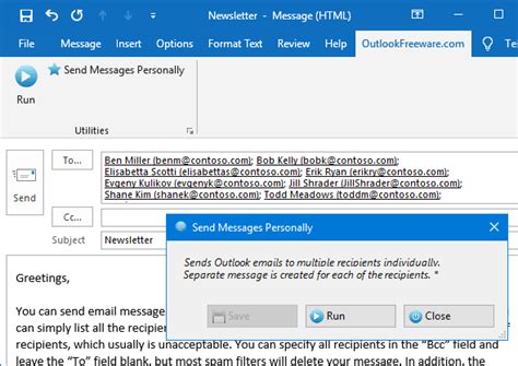 How To Send Email Individually To Multiple Outlook Recipients