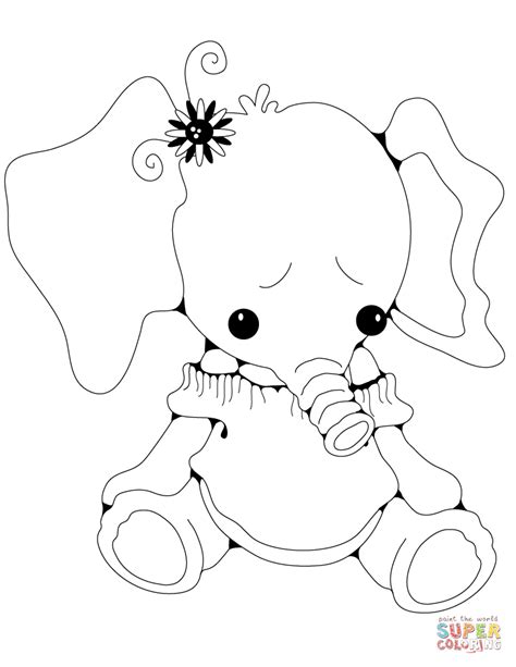 Gambar Baby Elephant Coloring Pages Coloringsuite Free Printable Kids