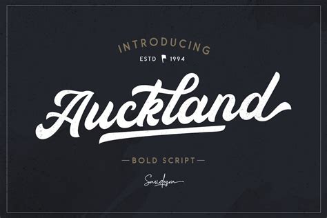 Auckland Bold Script Script Fonts ~ Creative Market