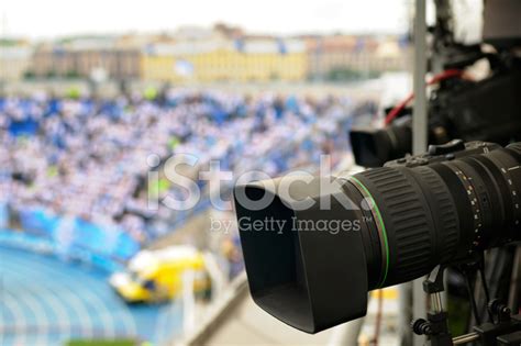 Tv Cameras At The Stadium Stock Photo Royalty Free Freeimages