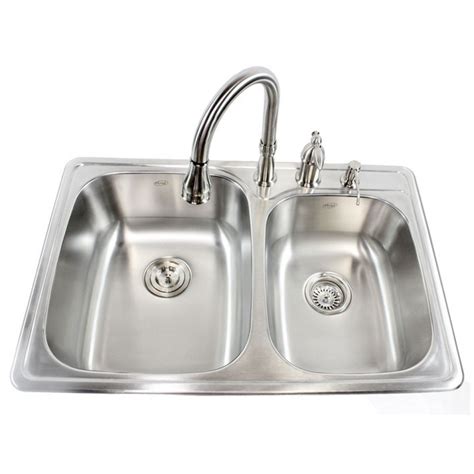 33 Inch Stainless Steel Top Mount Drop In 6040 Double Bowl Kitchen