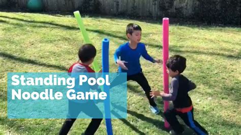 80+ social distancing games for youth group indoor games. Standing Pool Noodle Game - fun kids outdoor activity team ...