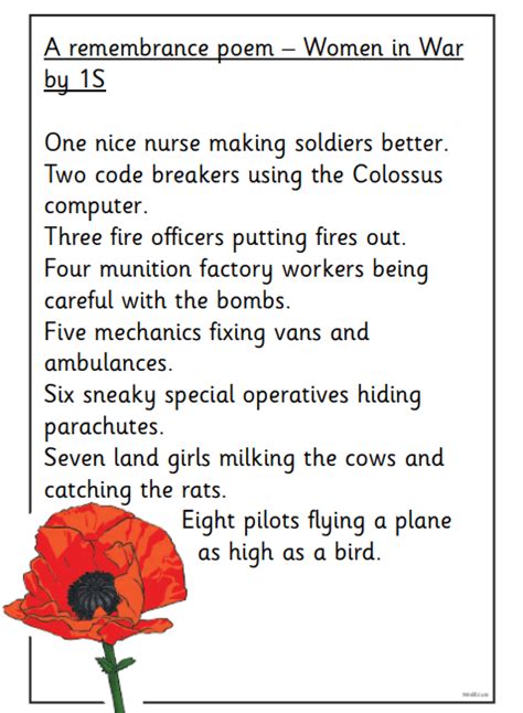 Remembrance Day Poetry Lord Scudamore Academy