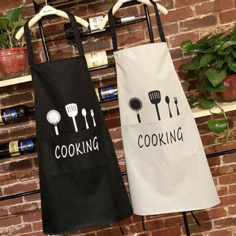 Buy Waterproof Oil Cooking Apron Knife And Dork Print Kitchen Aprons For Women Men Kitchen Bib