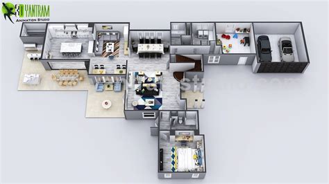 Fully Modern Bar 3d Floor Plan Design Ideas Bern Switzerland By