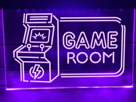 Arcade Game Room Led Neon Illuminated Sign Game Room Decor Etsy