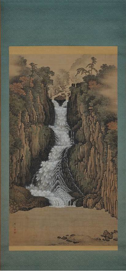 Japanese Painting Scroll Falls Paintings Nachi Landscape