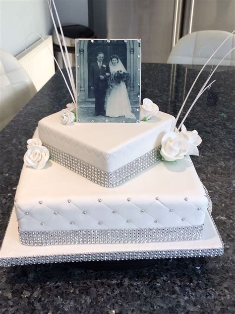 diamond wedding anniversary cake anniversary cake with photo 25th wedding anniversary cakes