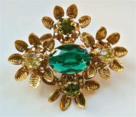 Vintage Made In Austria Rhinestone Brooch Pin From Vintageobjects On