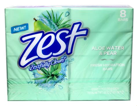Zest Fresh Hydration Bars Aloe Water And Pear 4 Oz 8 Bars