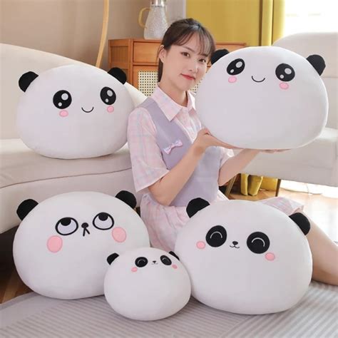 Kawaii Runda Panda Dolls Plyschleksak Stoppade Mjuka Djur Plysch Panda