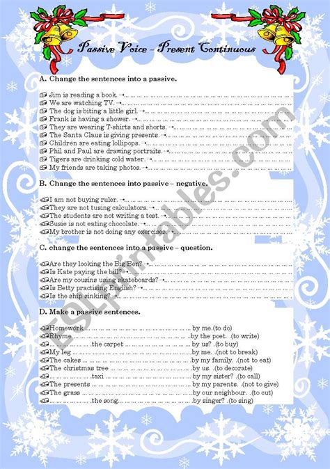 Passive Voice Present Continuous ESL Worksheet By Ramona552