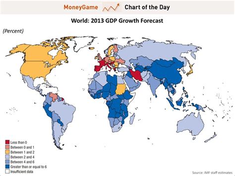 Imf World 2013 Gdp Growth Forecast Map Business Insider