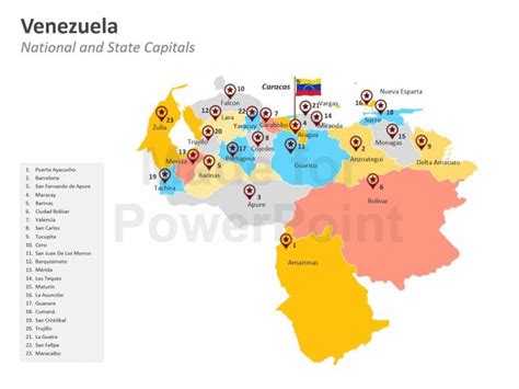 Map Of Venezuela States And Cities Printable Map
