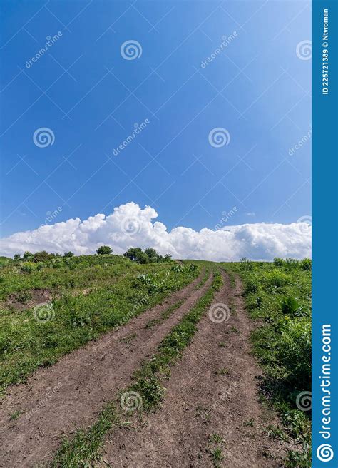 Automobile Rural Road Up The Hillside In The Mountains Stock Image