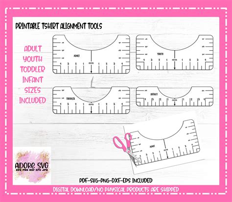 printable t shirt placement ruler svg free