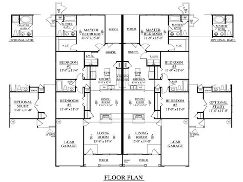Duplex house plans are homes or apartments that feature two separate living spaces with separate entrances for two families. House Plan D1392 DUPLEX 1392 floor plan | Duplex floor ...