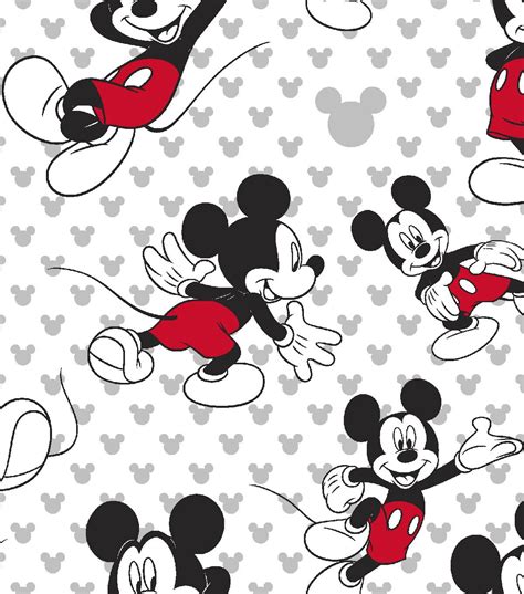 Disney® Mickey Mouse Cotton Fabric 43u0022 Totally Mickey Toss Mickey