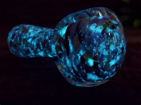 Galaxy Glass Pipe Glow Pipes Glow In The Dark Glass Pipe Bowl For