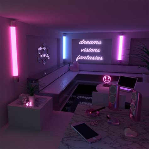 Pin By Dev On Home Neon Bedroom Aesthetic Rooms Dream Rooms
