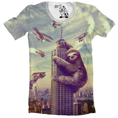 Sloths Slothzilla Mens Tee Sloth Shirt T Shirt Mens