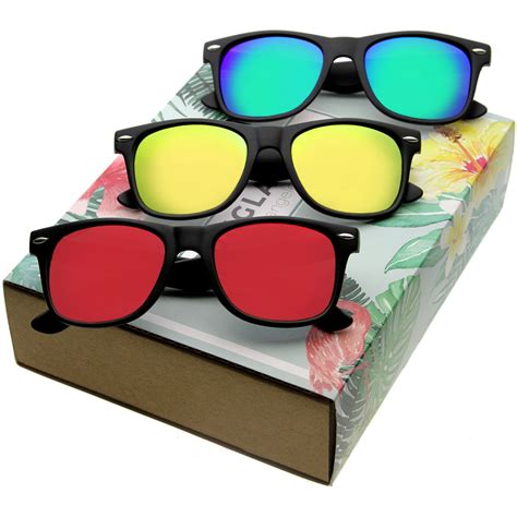 matte finish color mirror lens large square horn rimmed sunglasses 55m sunglass la