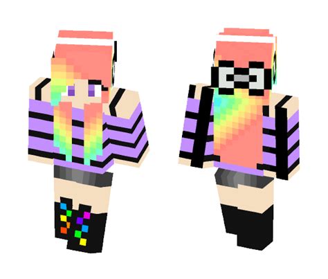 Minecraft Girl Skin Ombre Rainbow Emaan Eastwood