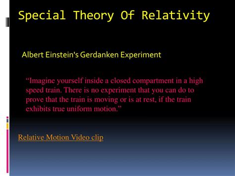 Ppt Einsteins Special Theory Of Relativity Powerpoint Presentation