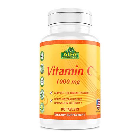 Consuming high doses of vitamin c for prolonged periods may also increase your risk of kidney. ALFA VITAMINS Vitamin C supplement with 1000mg - Powerful ...