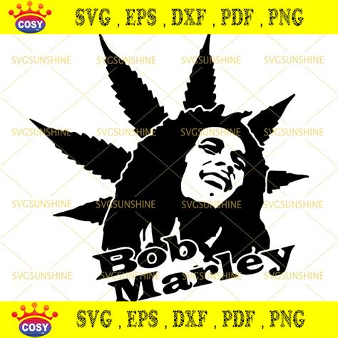 Bob Marley Weed Leaf Svg Bob Marley Singer Svg