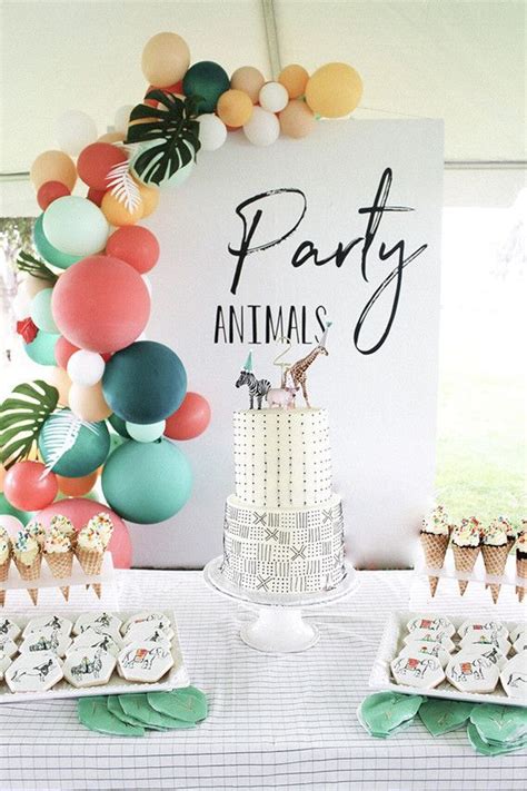 Modern Party Animal Themed 2nd Birthday Wedding And Party Ideas Wild