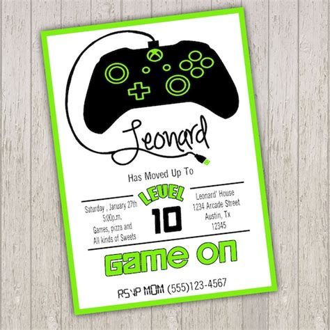 Video Game Birthday Party Invitations Video Game Invitations Etsy